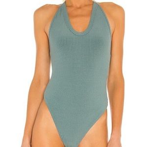 Free people speed dial bodysuit NEW WITH TAG in green sea breeze